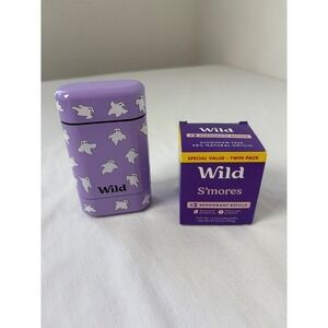 Wild Refillable Deodorant S'mores Ghost Case 2 Refills Aluminum Free Vegan New